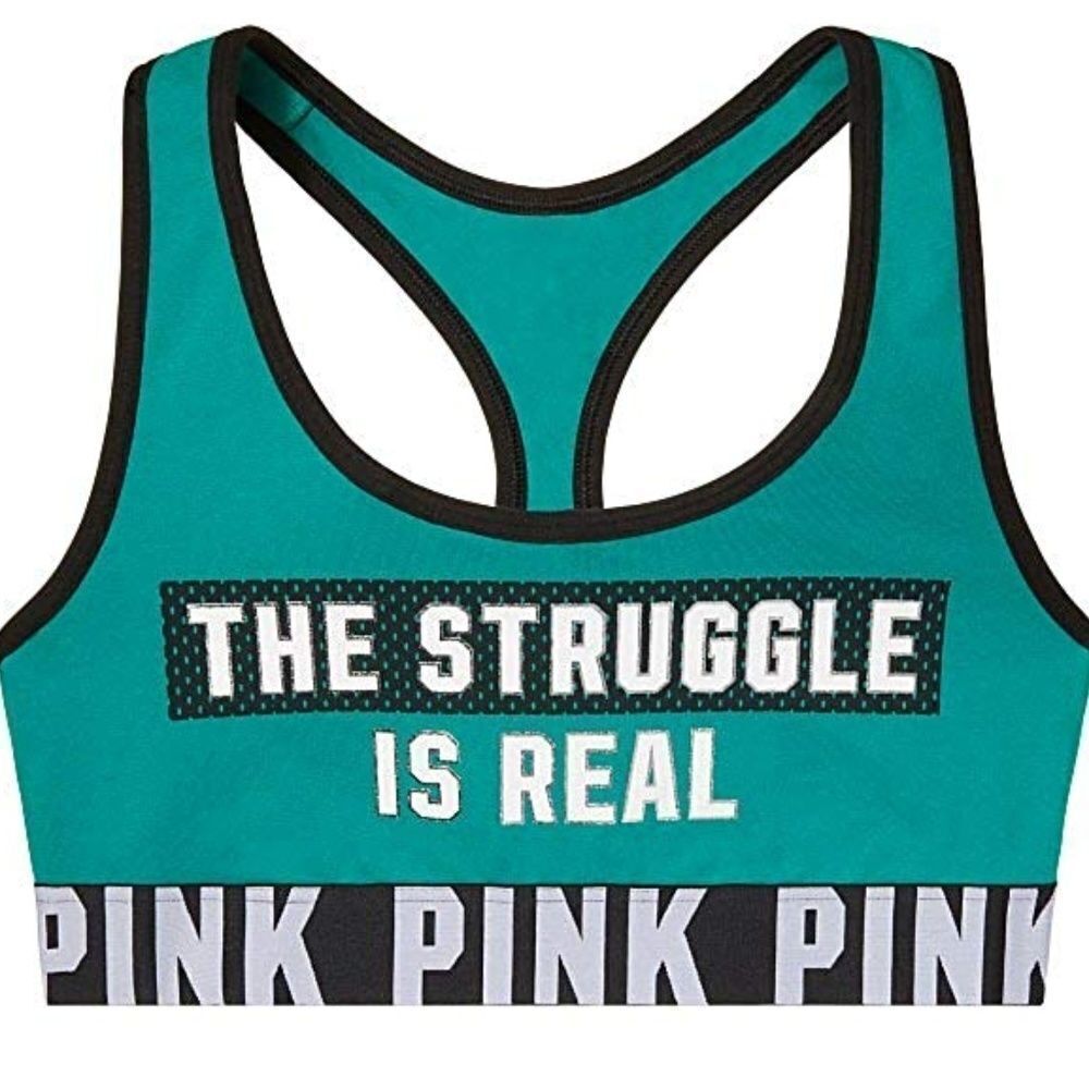 NWT VS  PINK Bra Top The Struggle is Real XS  961